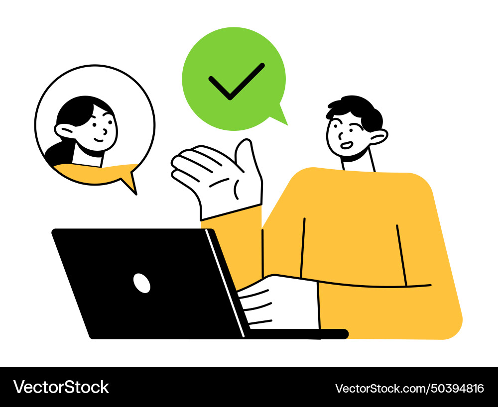 Online Collaboration & Communication Vector Image