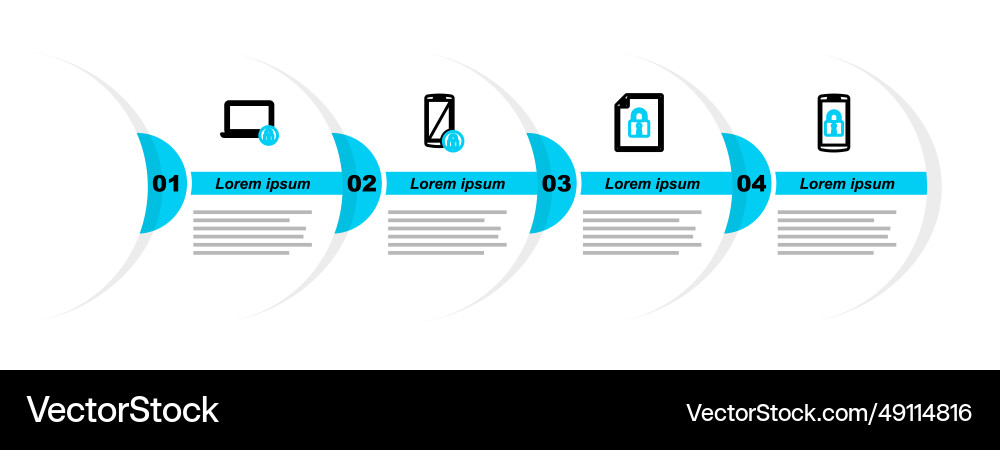 Set line smartphone with lock document Set line smartphone with lock document vector image