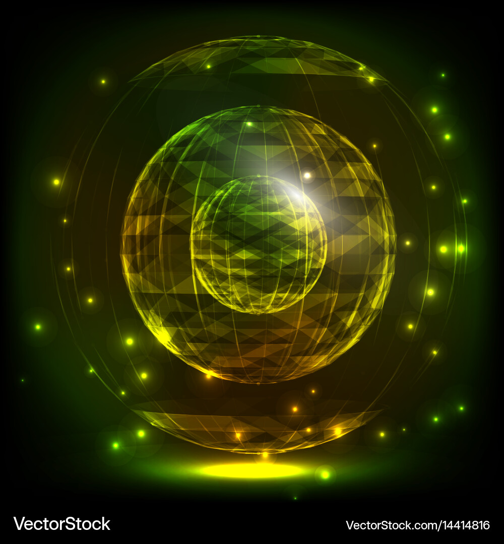 Sphere consisting of triangles and lines Vector Image