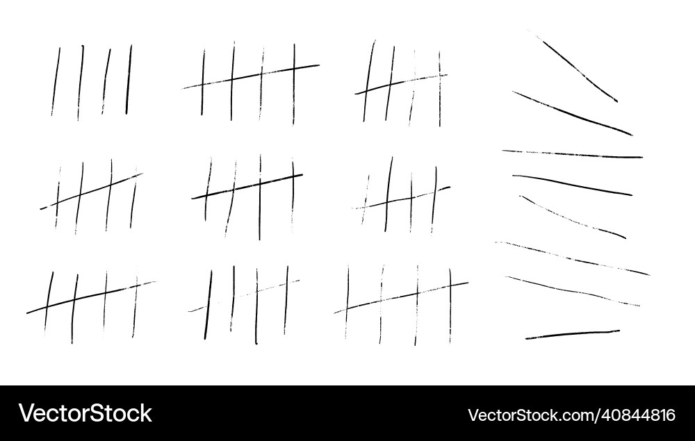 Tally marks or prison stick lines counter Tally marks or prison stick lines counter vector image