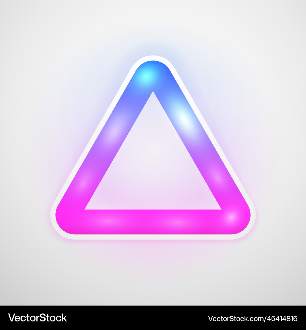 Triangle shape led lamp neon color icon Triangle shape led lamp neon color icon vector image