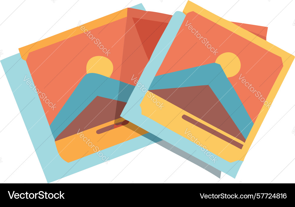 Two framed photos on display design generative ai vector image