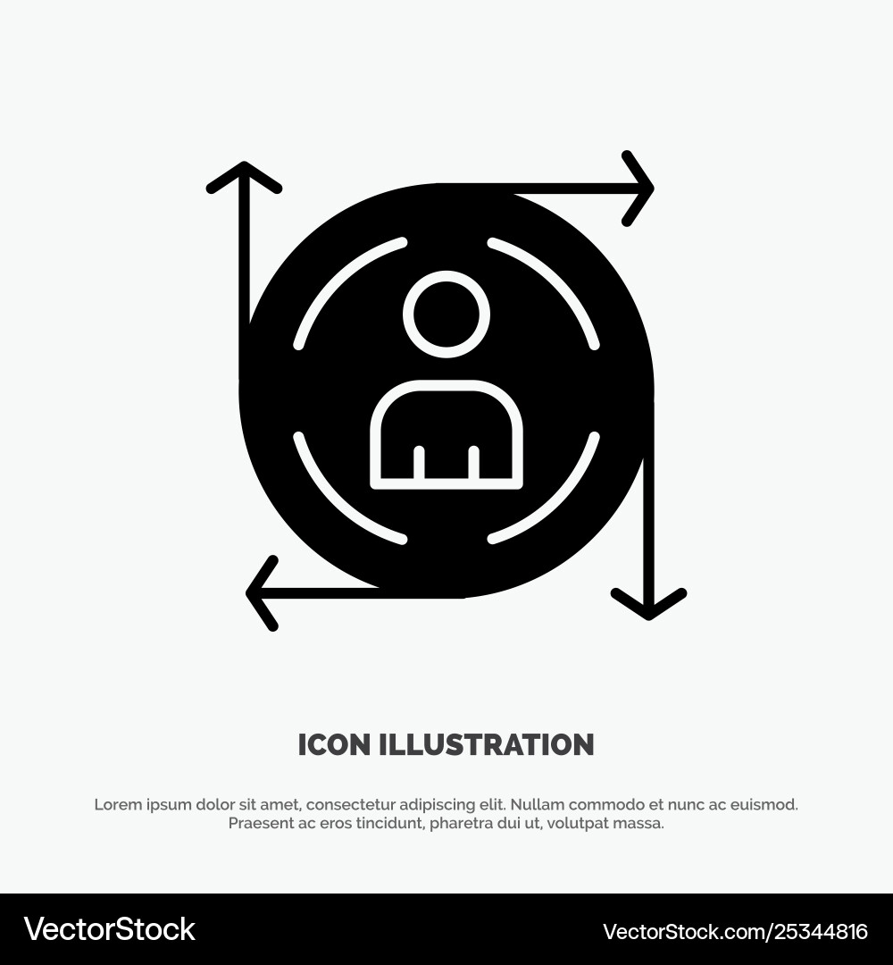 User predication arrow path solid glyph icon User predication arrow path solid glyph icon vector image