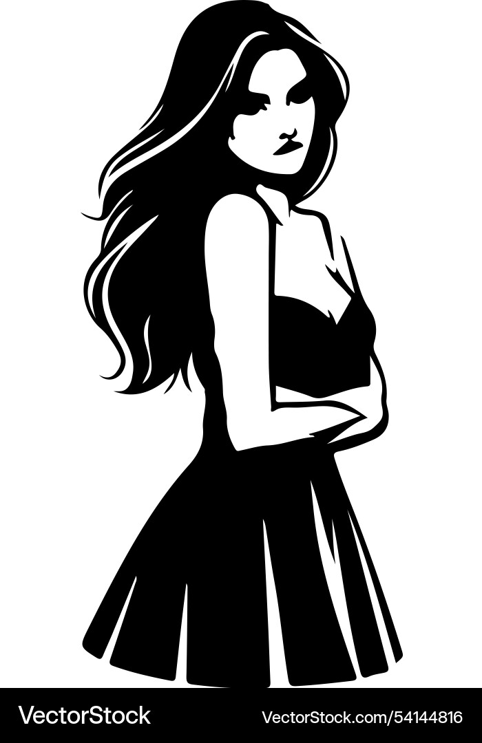 Woman pose silhouette art Royalty Free Vector Image