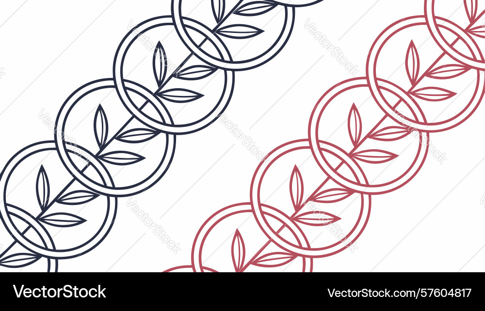 Abstract geometric chain leafy pattern design vector image