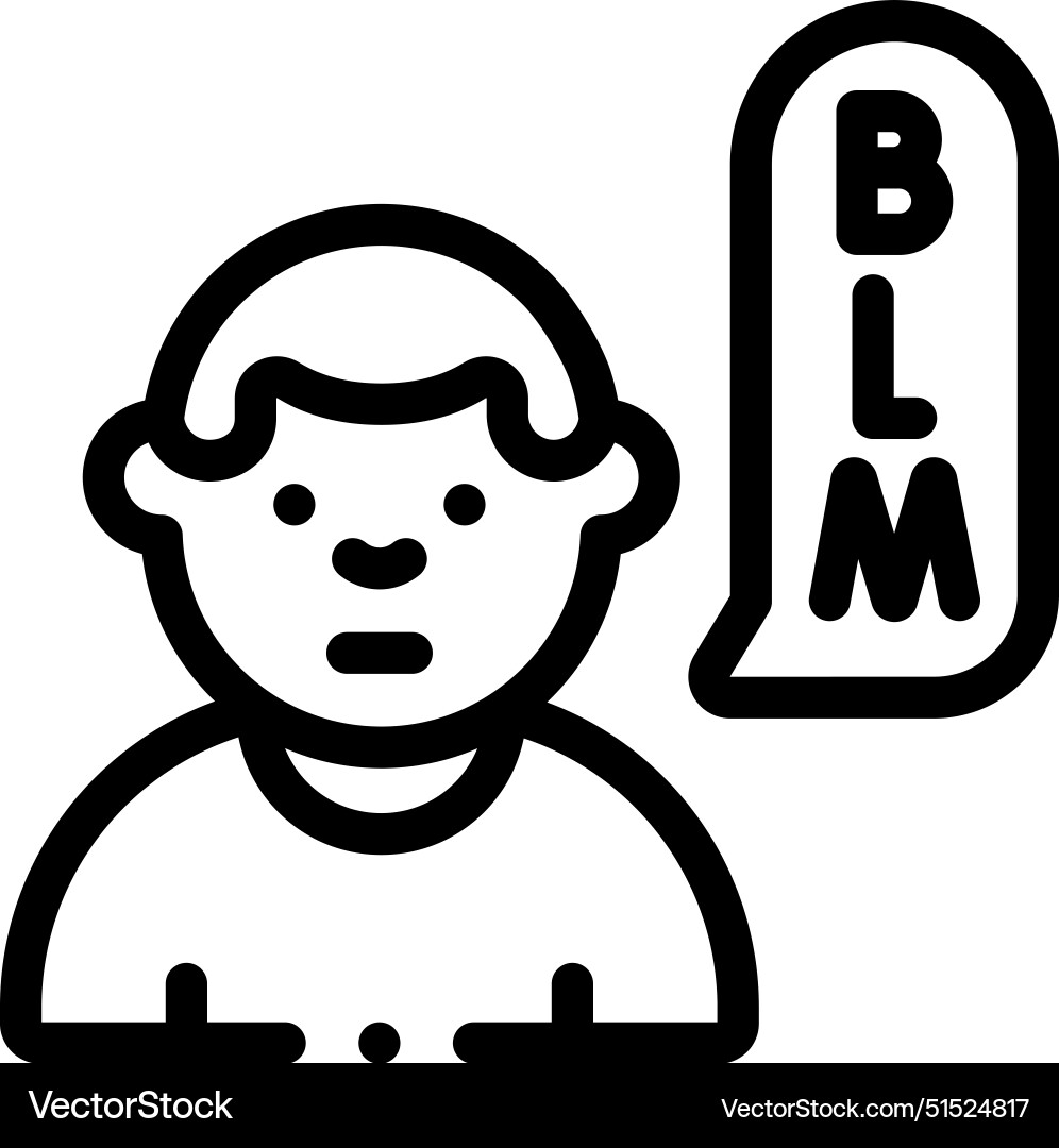 Blm icon thin linear style design isolated Blm icon thin linear style design isolated Vector Image