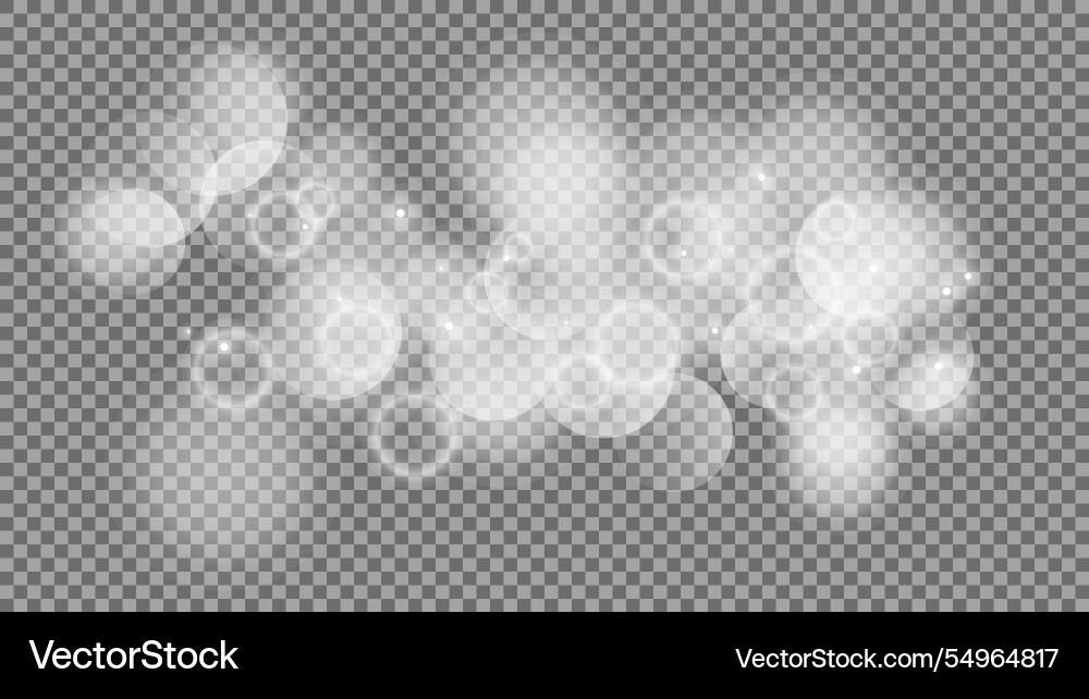 Bokeh circles on transparent background vector image