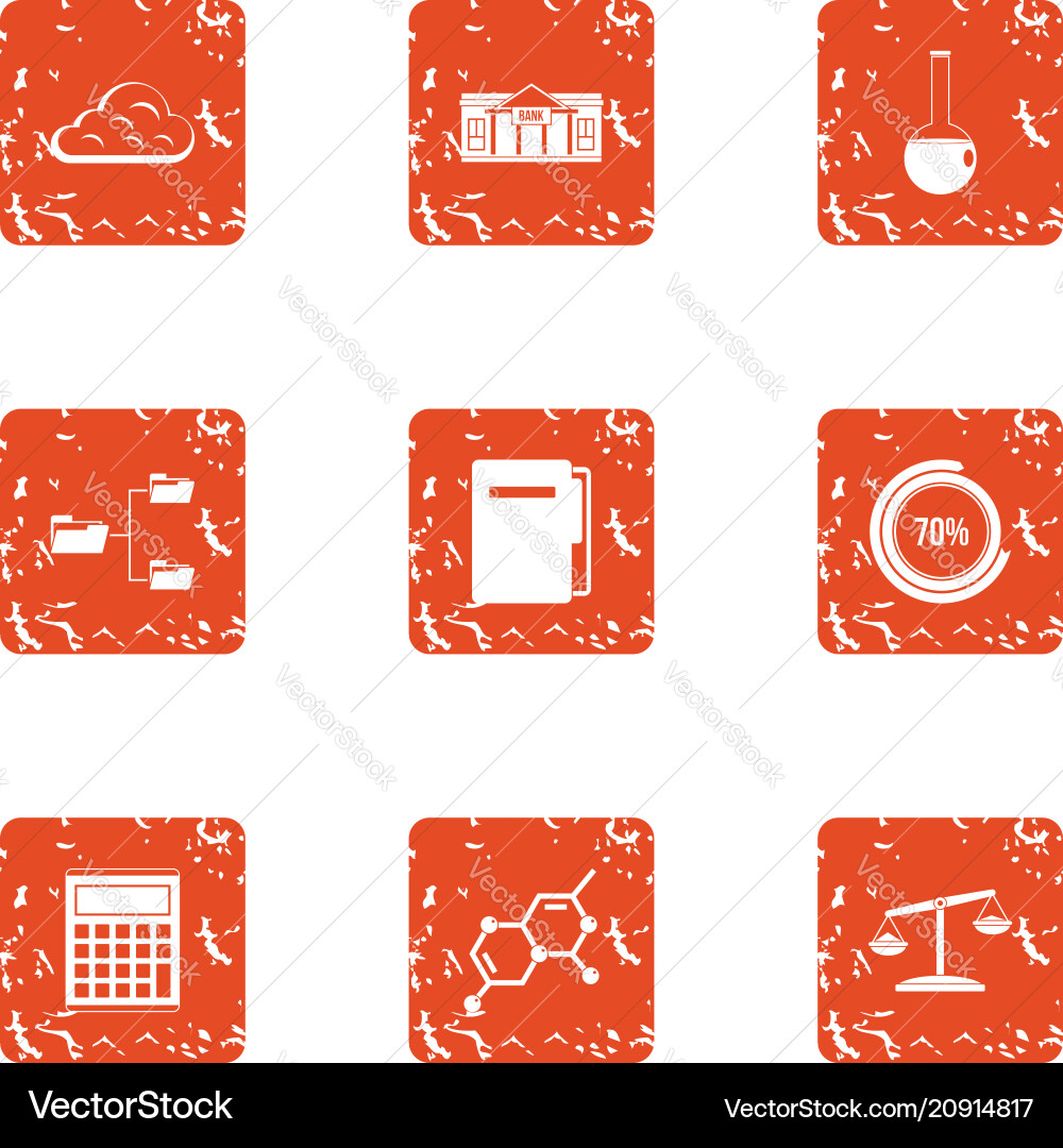 Computing machine icons set grunge style Computing machine icons set grunge style vector image