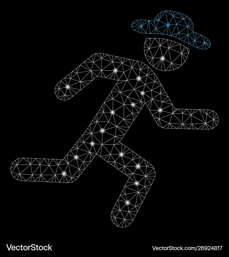 Flare mesh network running gentleman with Flare mesh network running gentleman with vector image