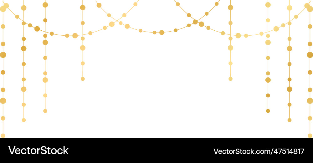 Horizontal border of abstract gold string light Horizontal border of abstract gold string light Vector Image
