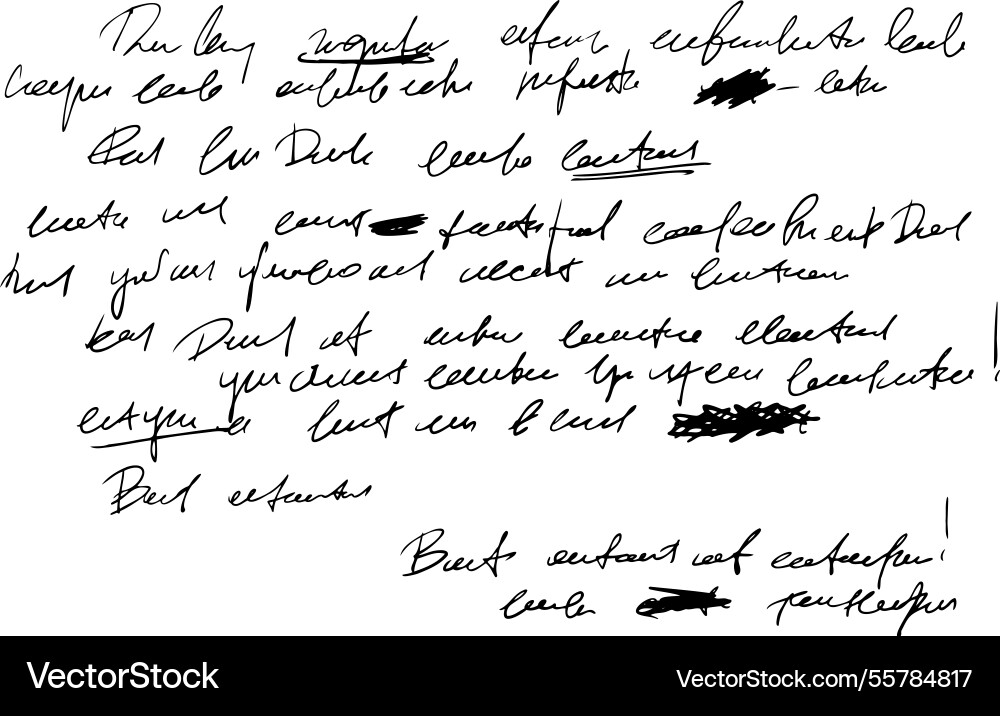 Illegible script poetry unreadable text vector image
