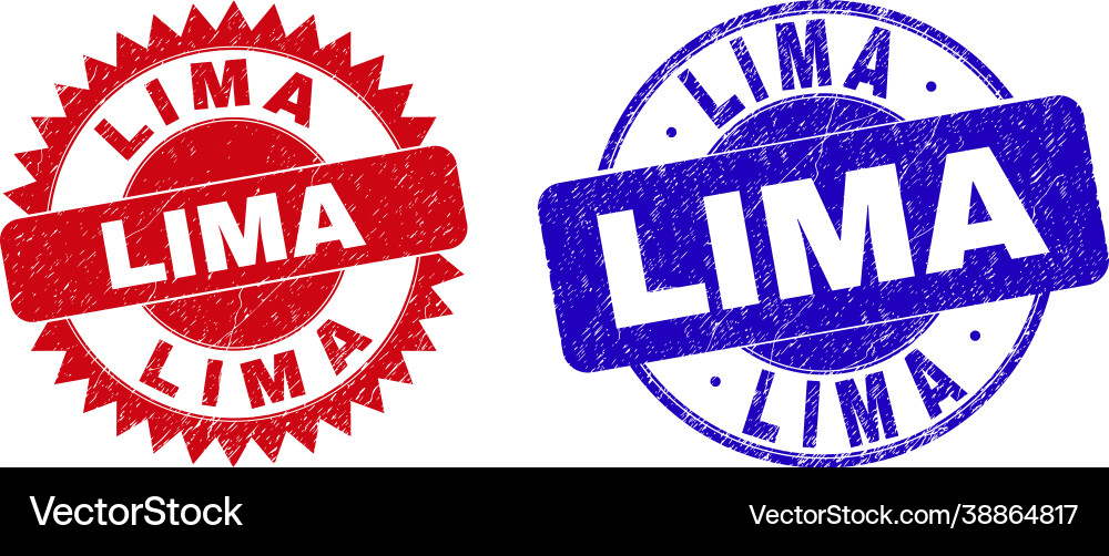 Lima round and rosette watermarks with corroded Vector Image