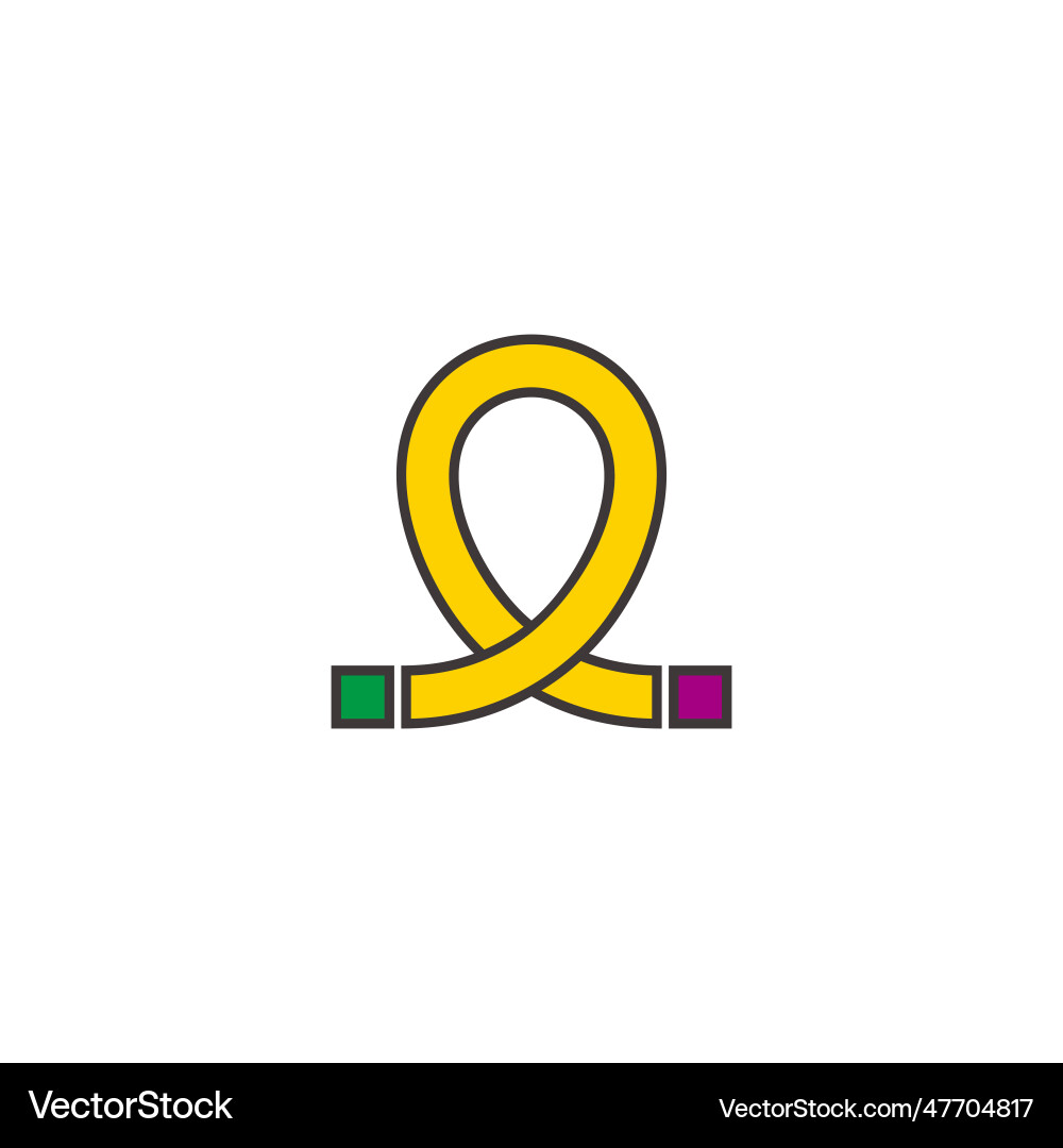 Loop bend colorful object abstract outline logo vector image