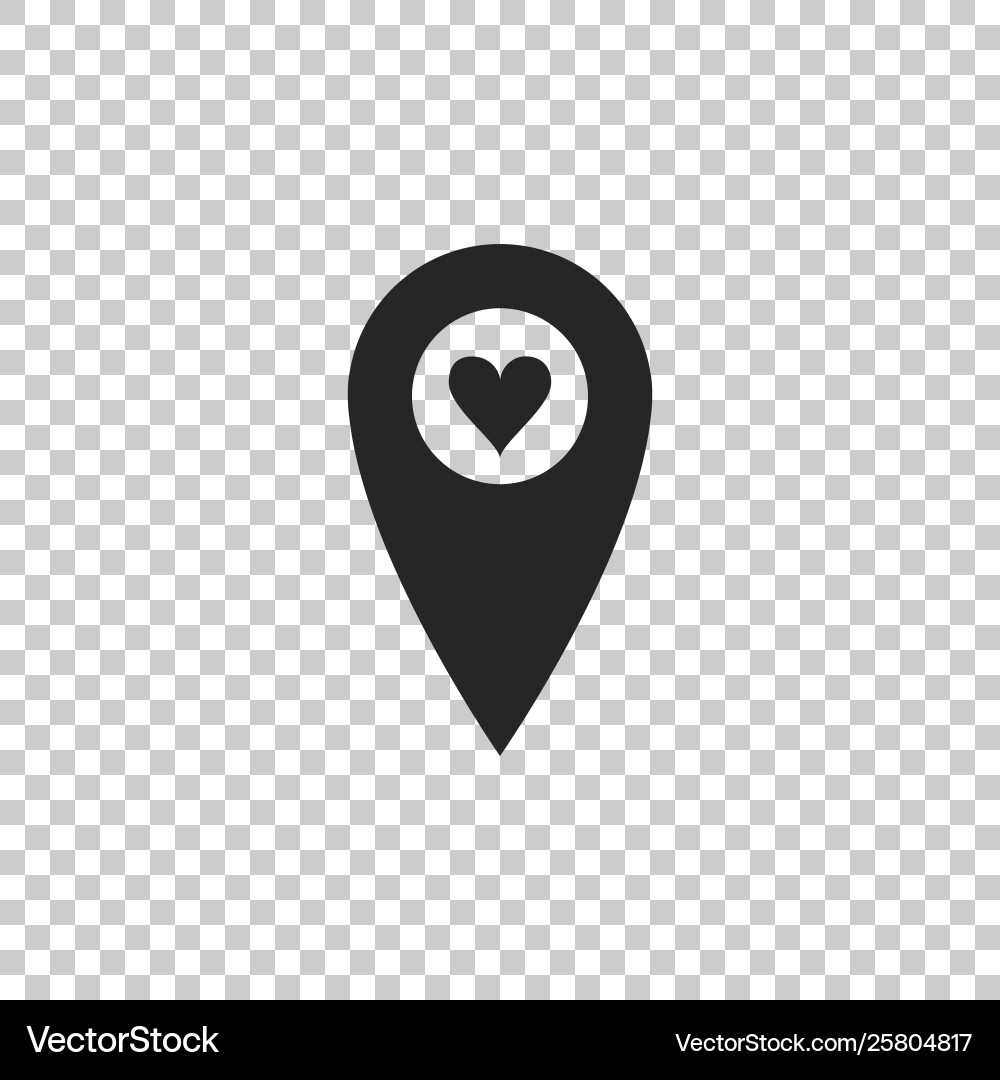 Map pointer with heart icon isolated vector image