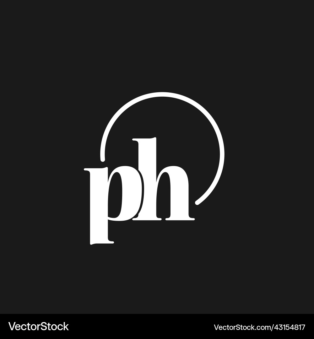Ph logo initials monogram with circular lines Ph logo initials monogram with circular lines Vector Image