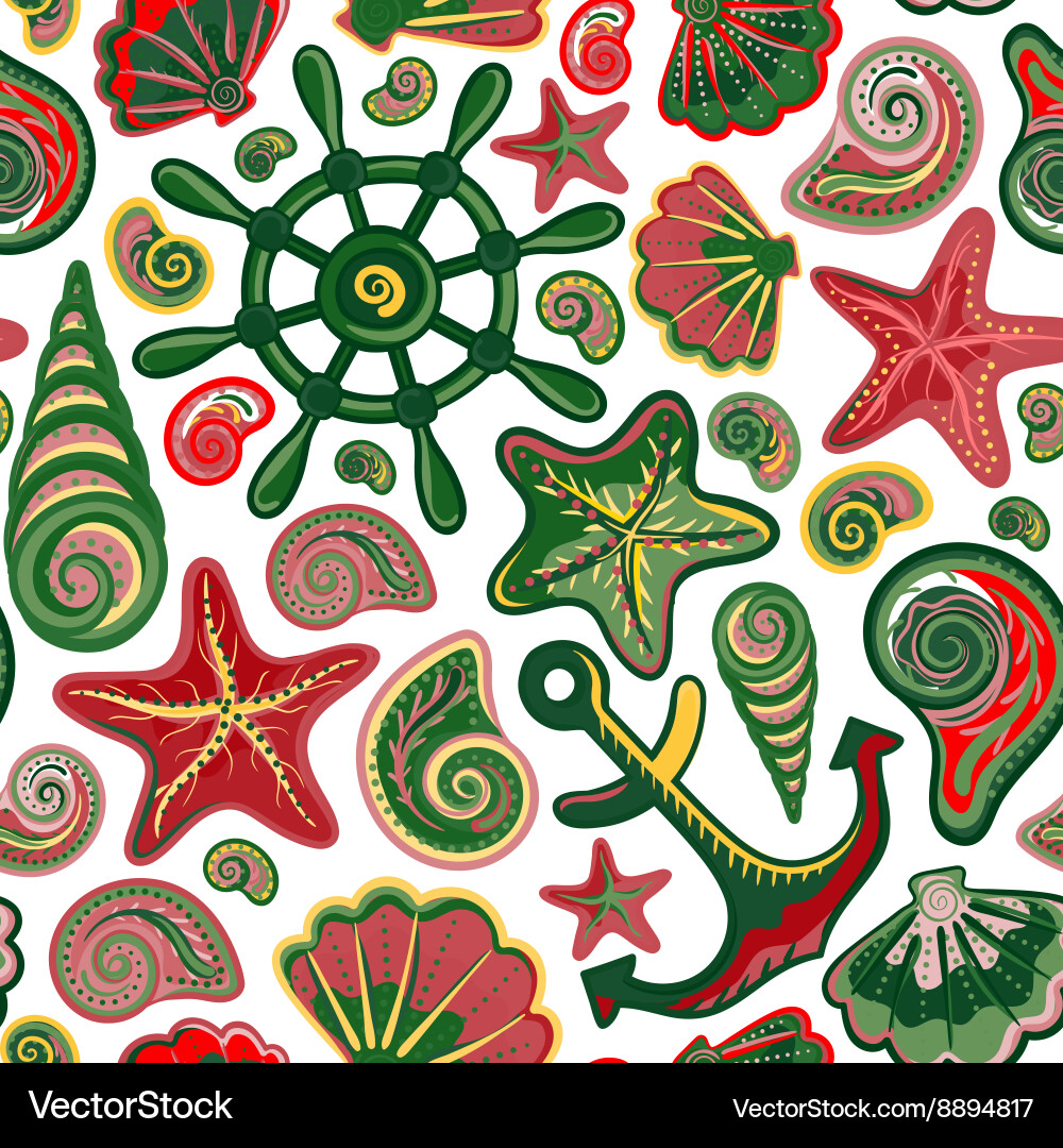 Seamless pattern with ocean vector image