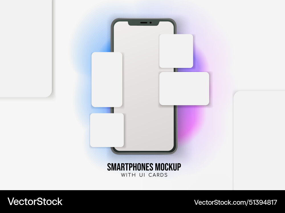 Smartphone lying on a surface with shadow and ui Vector Image