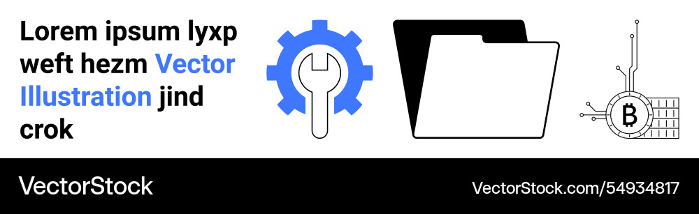 Technology concepts with gears folders Technology concepts with gears folders vector image