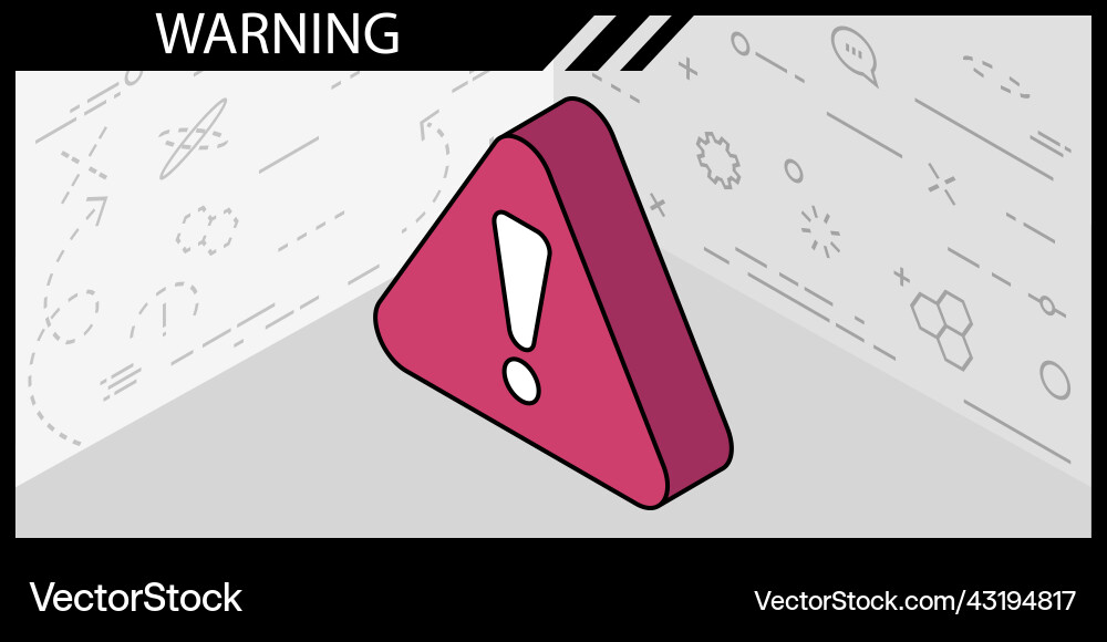 Warning isometric design icon web 3d colorful vector image