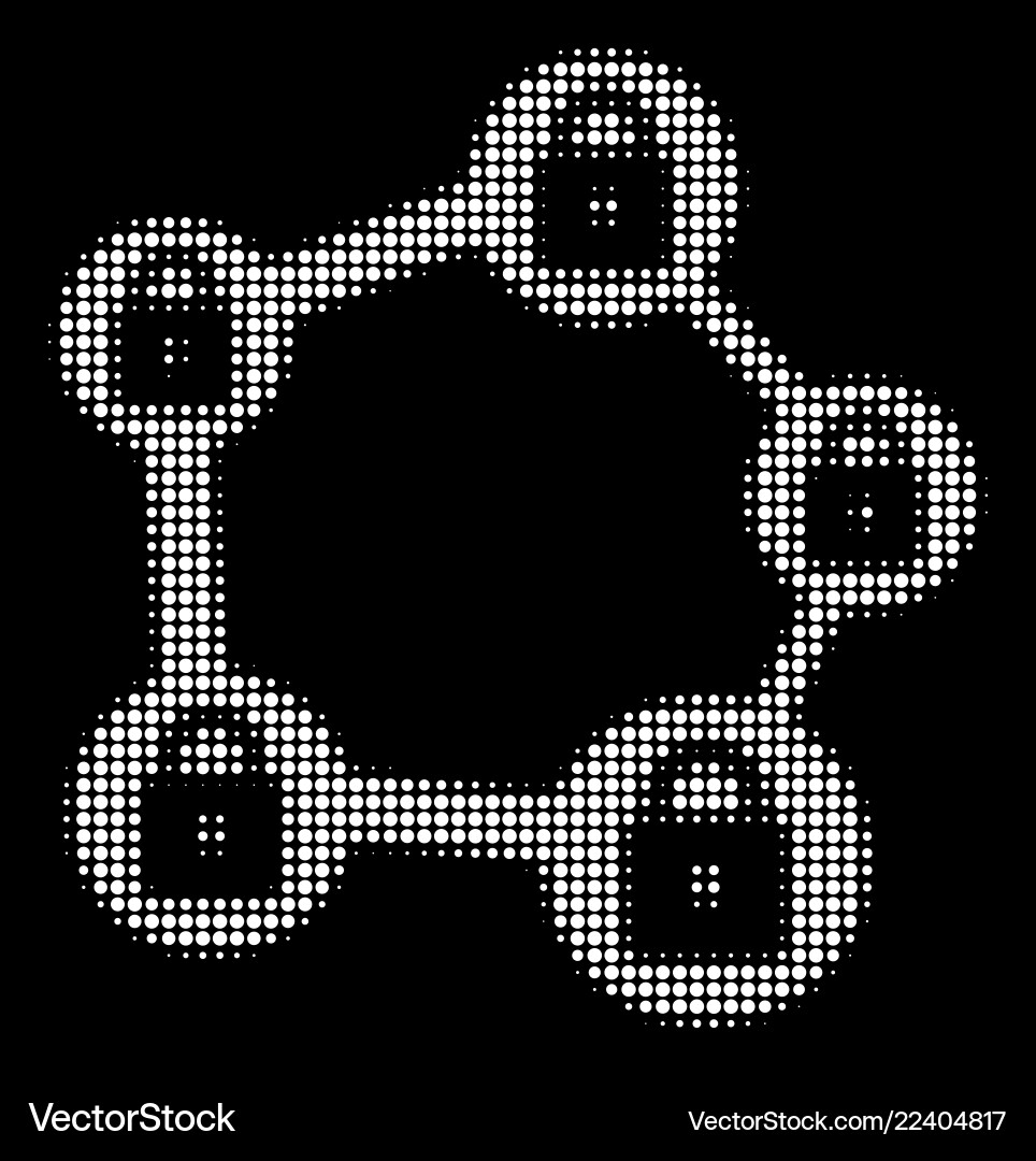 White halftone blockchain network icon White halftone blockchain network icon vector image