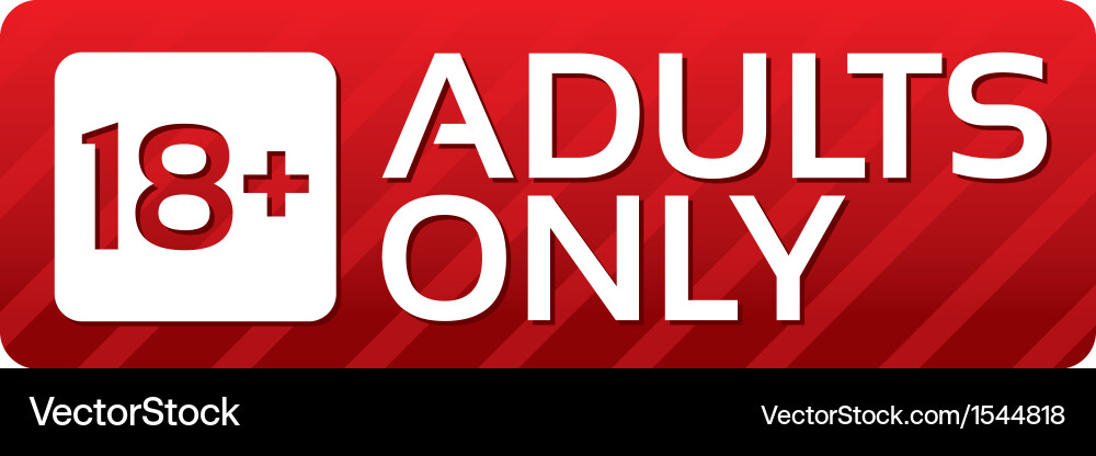 Adults only content button red sticker vector image