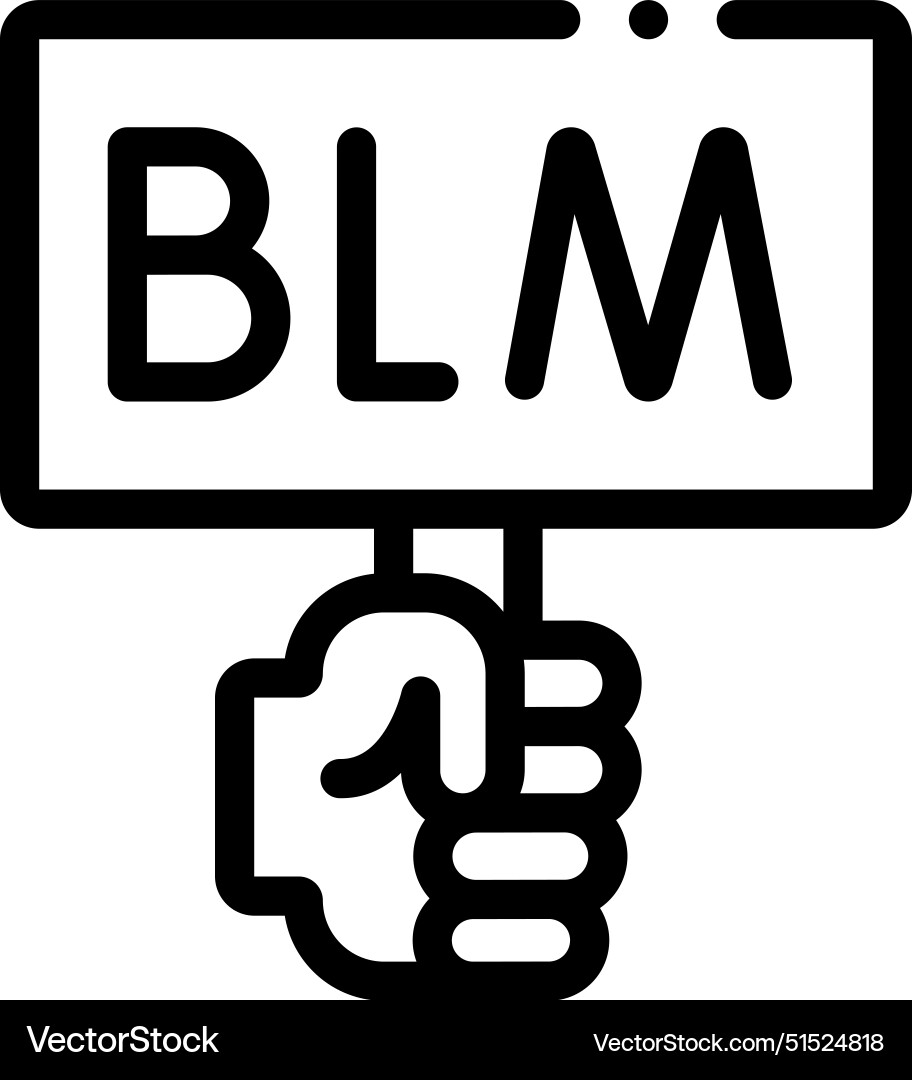 Blm icon thin linear style design isolated Vector Image