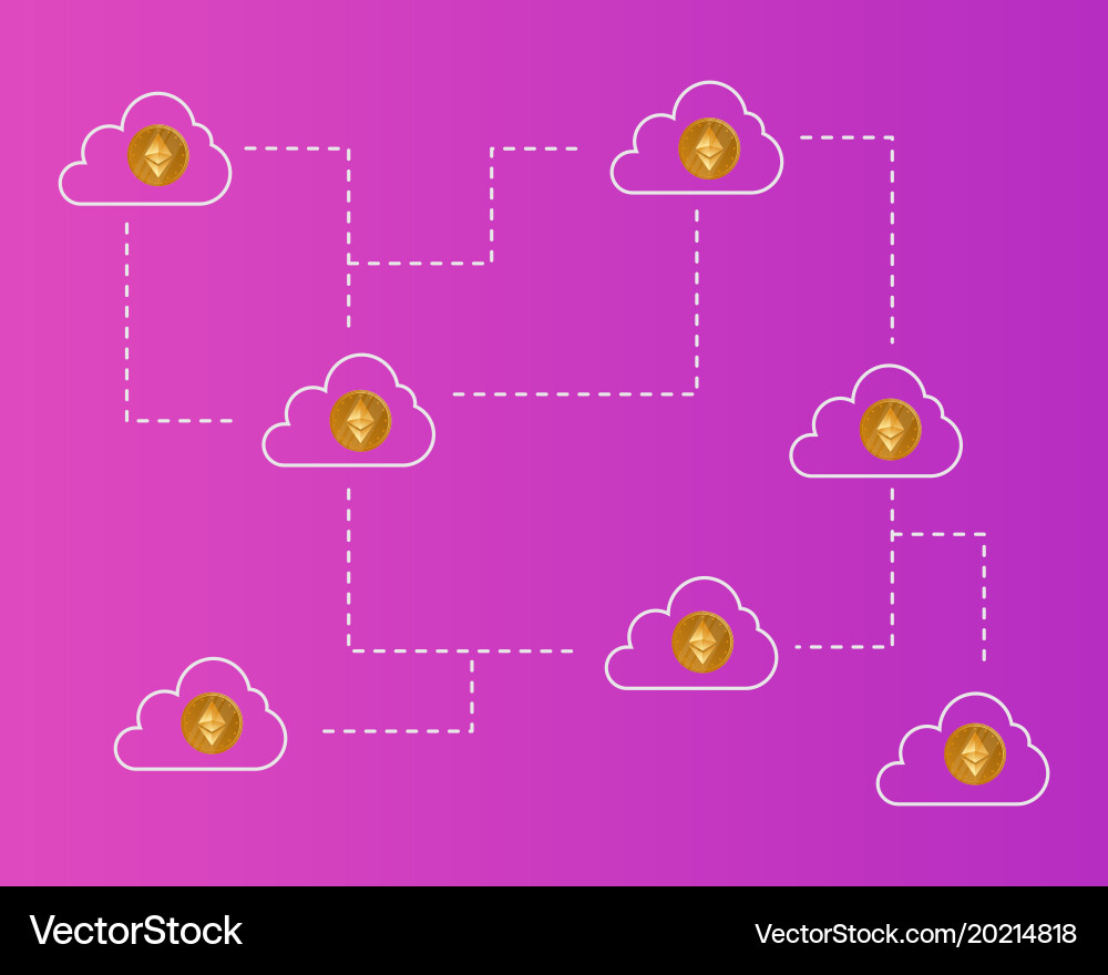 Blockchain ethereum cryptocurrency networking Vector Image