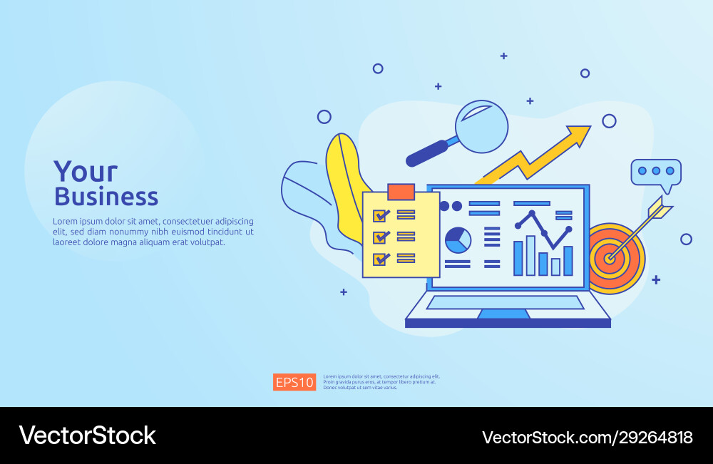Chart document data report concept for business vector image