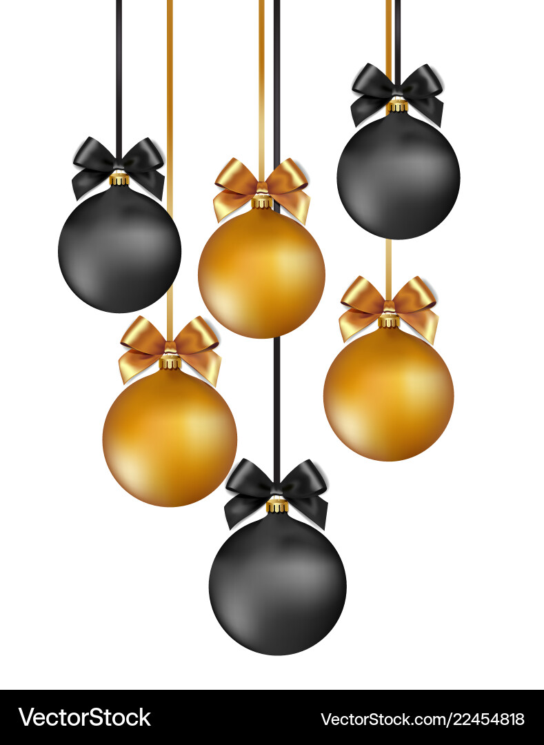 Christmas background with gold and black evening vector image