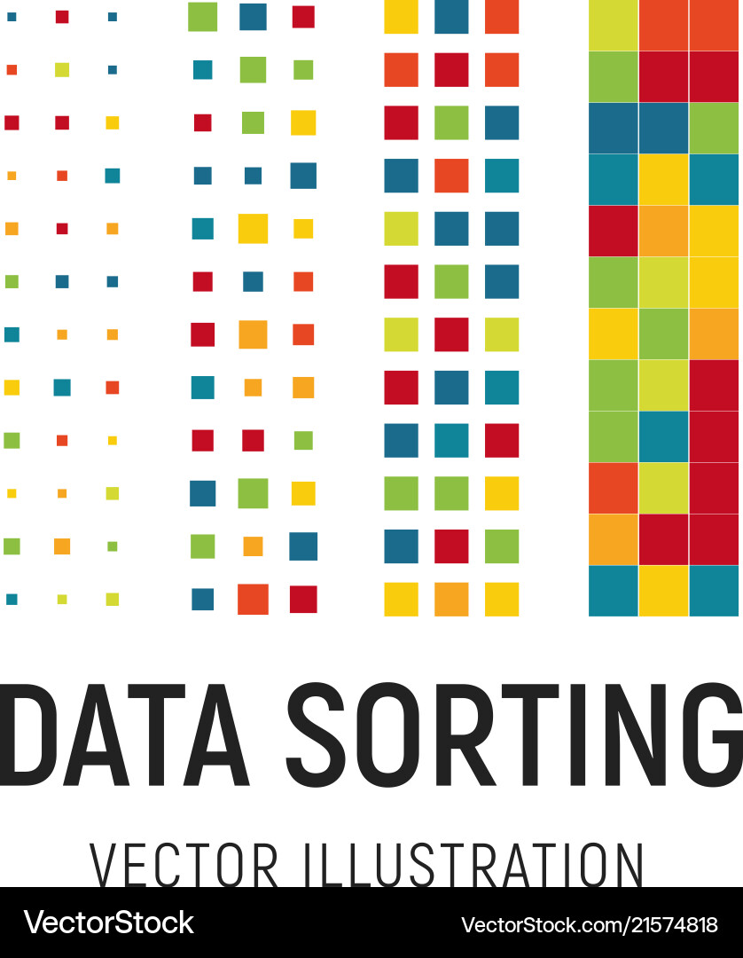Data Sorting Cube vector image