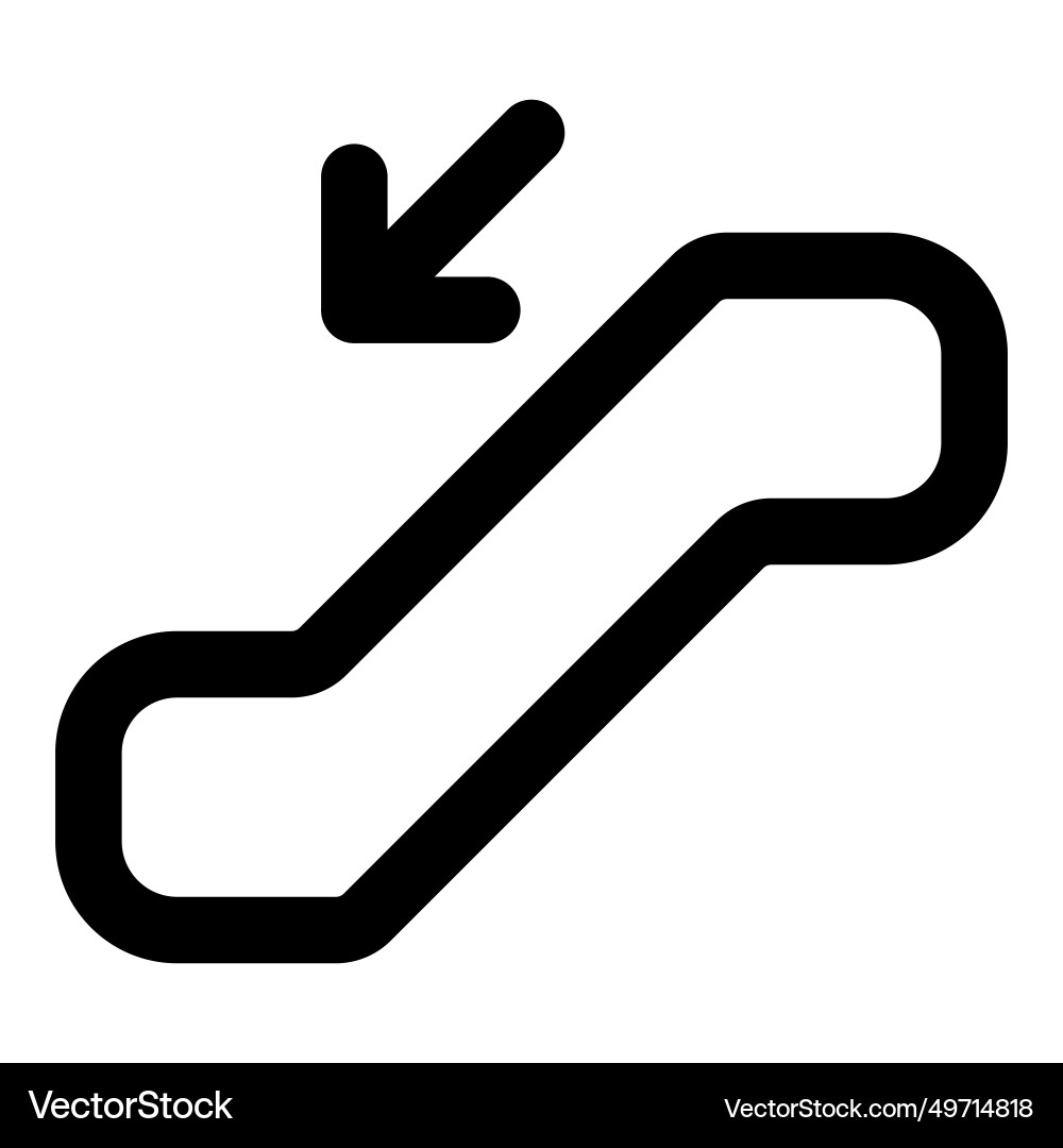 Descending effortlessly using escalator down Vector Image