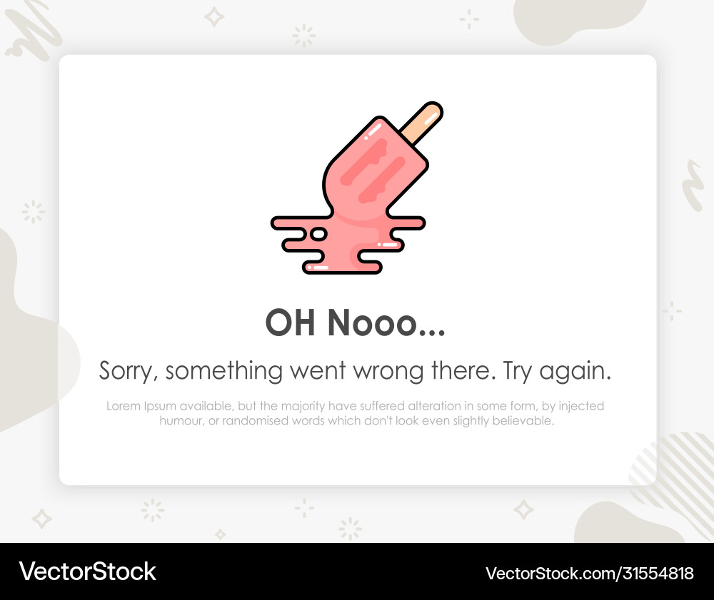 Error page not found something went wrong Error page not found something went wrong vector image