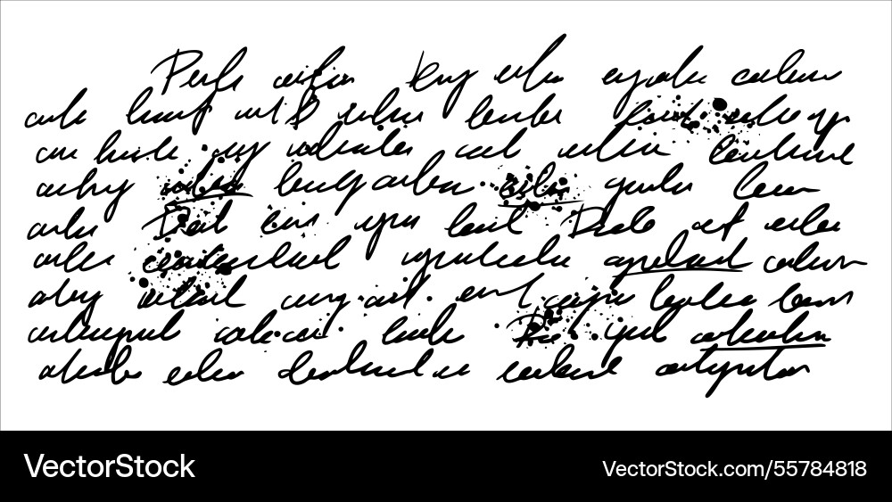 Illegible script poetry unreadable text Illegible script poetry unreadable text vector image