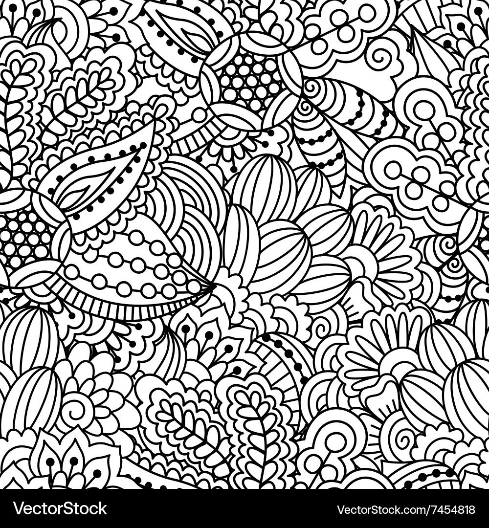 Intricate Black and White Floral Pattern vector image