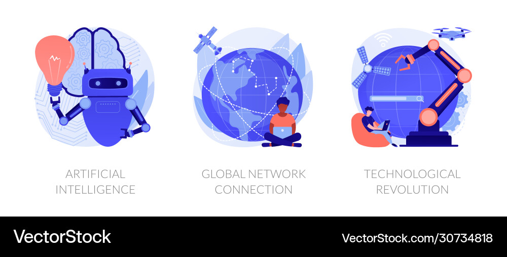 Modern technologies progress metaphors Modern technologies progress metaphors vector image