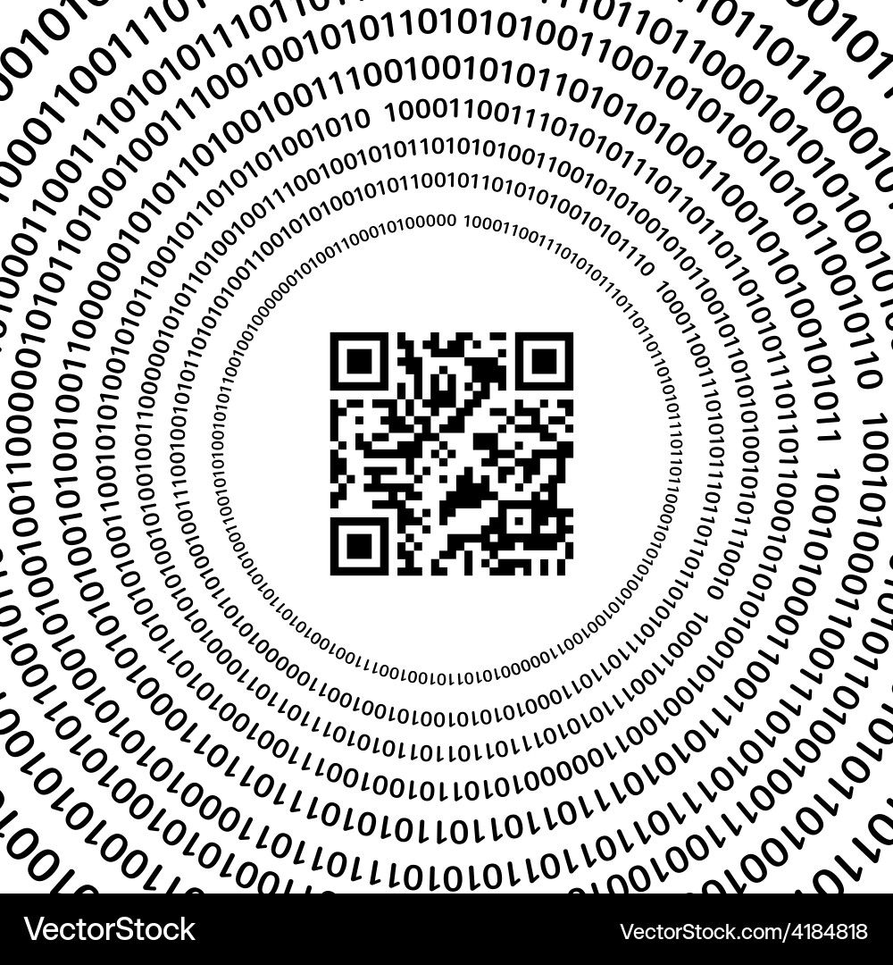 QR Code on Binary Background vector image