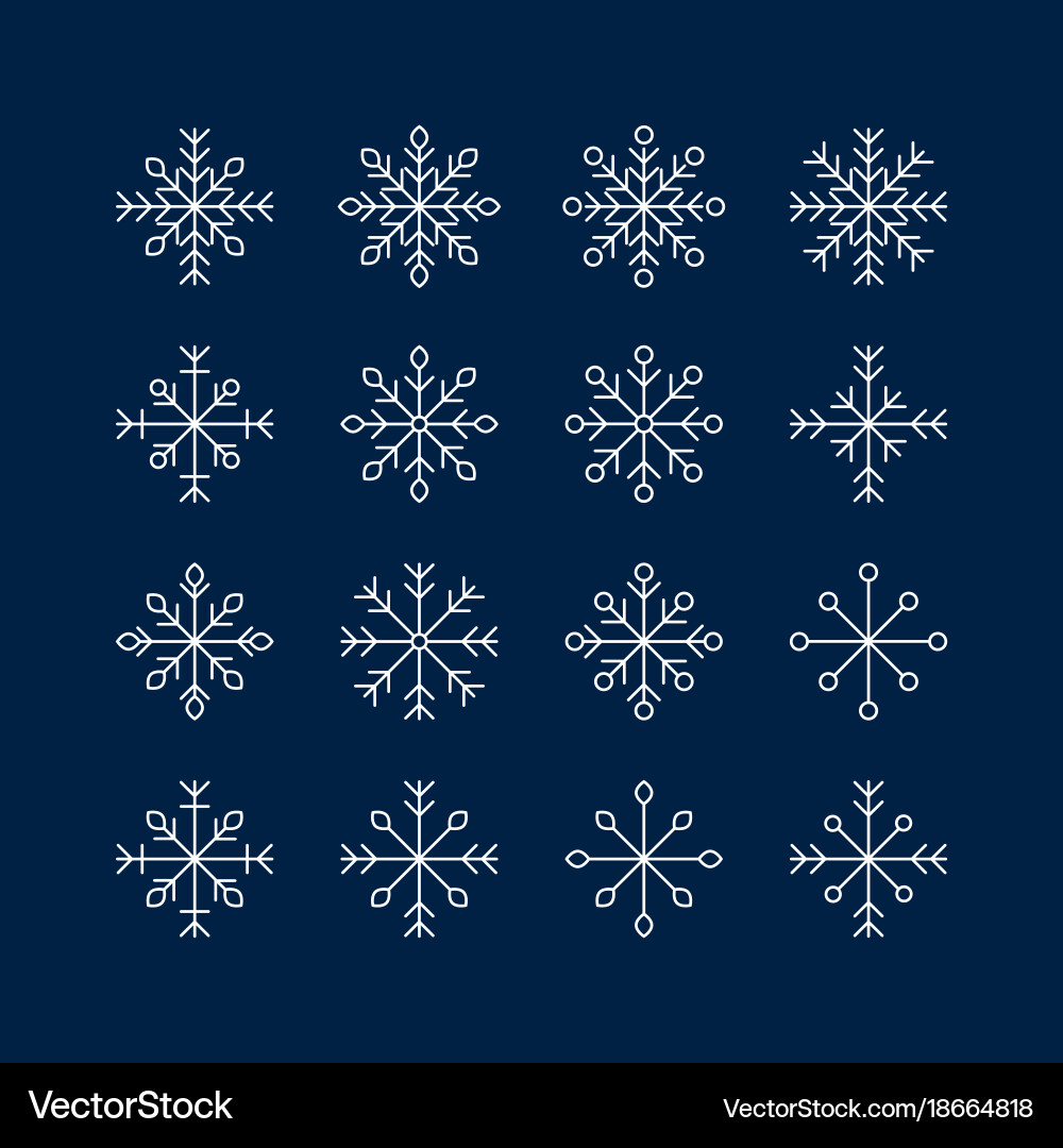 Snowflake set Royalty Free Vector Image - VectorStock