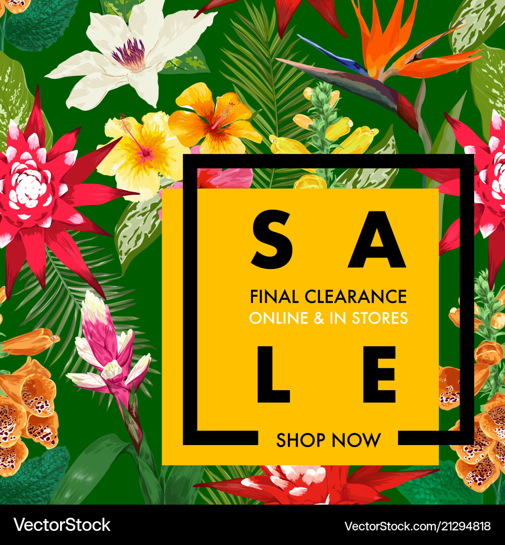 Sommer Verkauf tropische Banner Promotion Rabatt Sommer Verkauf tropische Banner Promotion Rabatt vektorbild