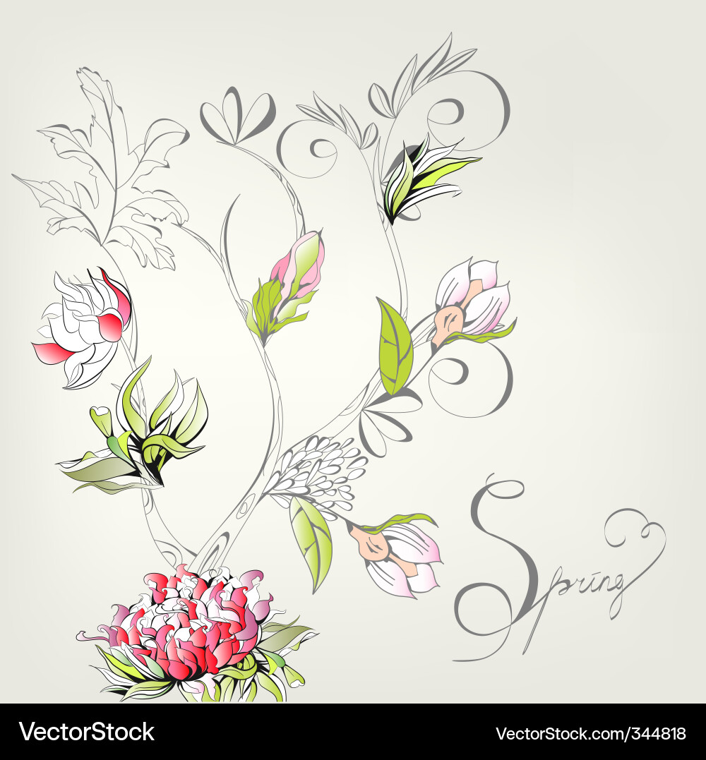 Spring Floral Card Vector Image