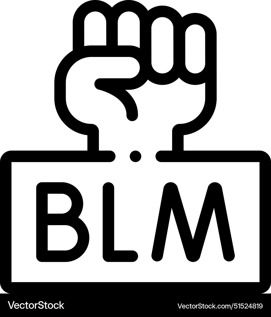 Blm icon thin linear style design isolated Vector Image