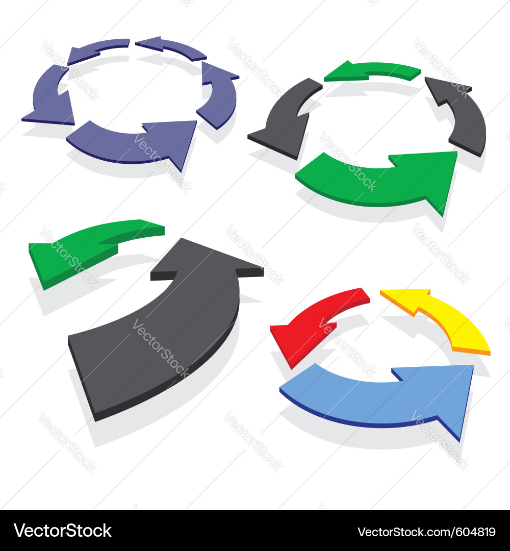 Circular Arrow Icons Set vector image