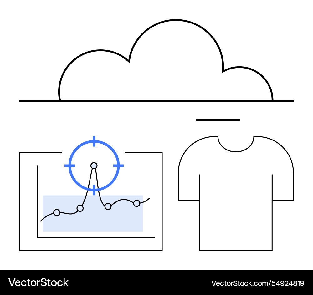 Cloud technology linking data analytics vector image