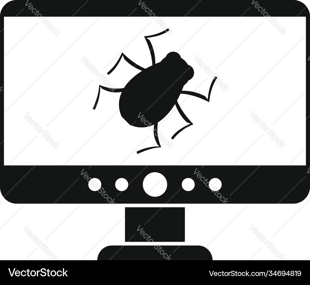 Computer bug icon simple style Computer bug icon simple style vector image