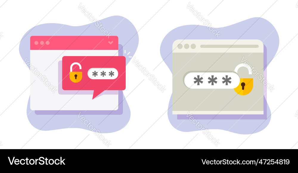Computer password code request for private data Computer password code request for private data vector image