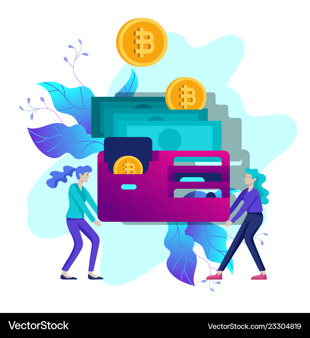 Cryptocurrency and blockchain composition Cryptocurrency and blockchain composition vector image