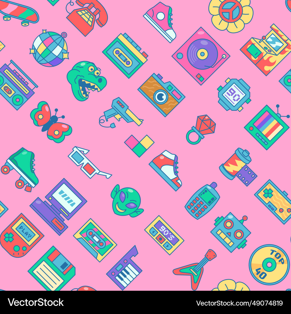 Diagonal nineties vibes seamless patterns Diagonal nineties vibes seamless patterns vector image