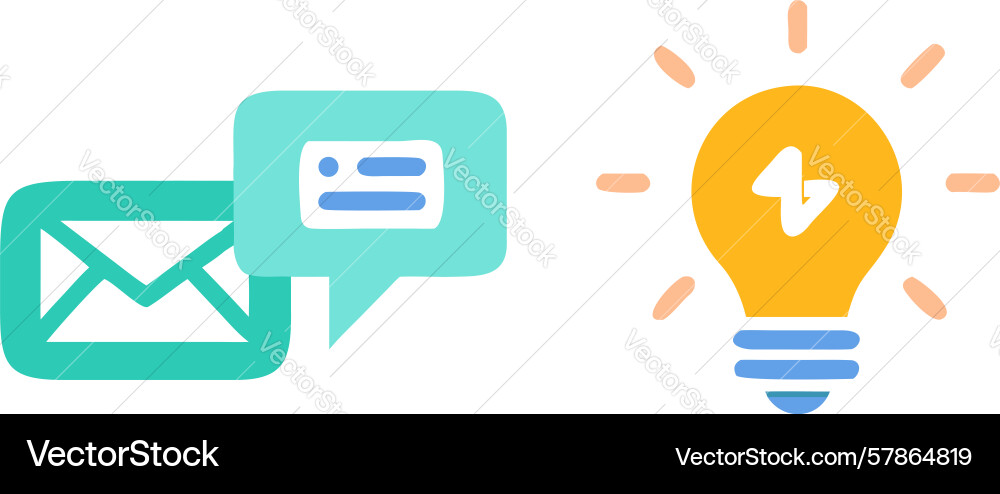 Email with idea lightbulb for communication Vector Image