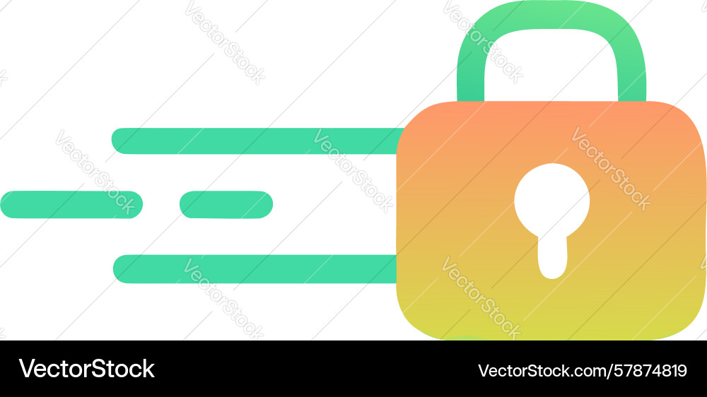 Fast security lock quick secure access icon vector image
