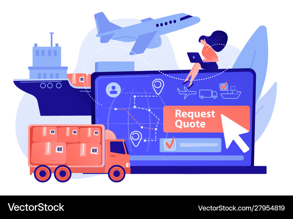 Freight quote request concept Freight quote request concept vector image