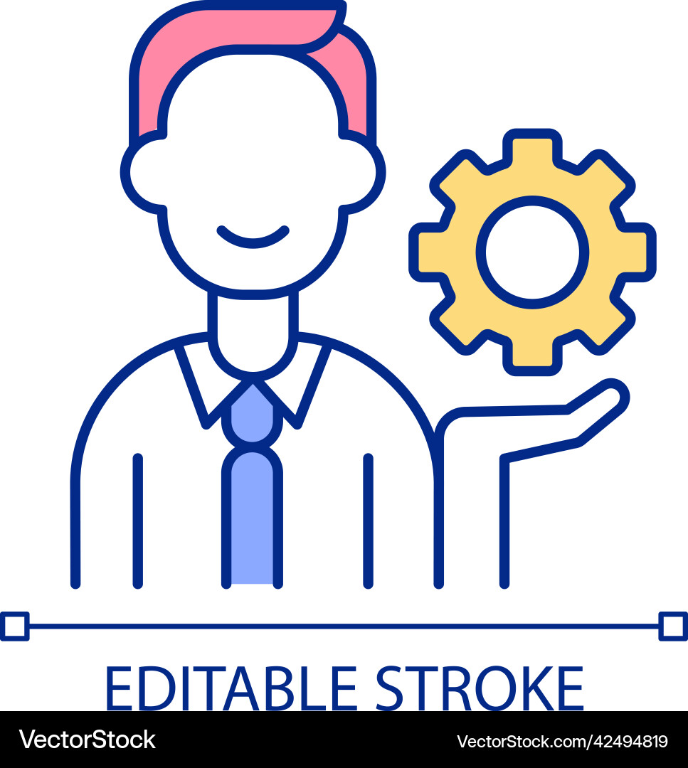 Functions of manager rgb color icon vector image